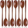 Japanese Style Natural Eco-Friendly Long Handle Kitchen Utensil Cutlery Tableware Wooden Spoons