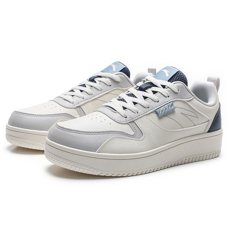 Anta Lifestyle Series Durable Lightweight Low-Top Skate Shoes Men Sneakers White Gray Blue 912228013-6
