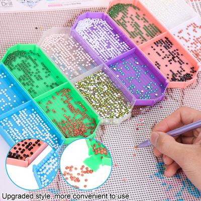 1 Set Upgrade Große Kapazität Diamantmalerei-Schale Diamant Strass-Platte Perlen-Sortier-Schalen Nagelkunst Perlen-Platten Schale