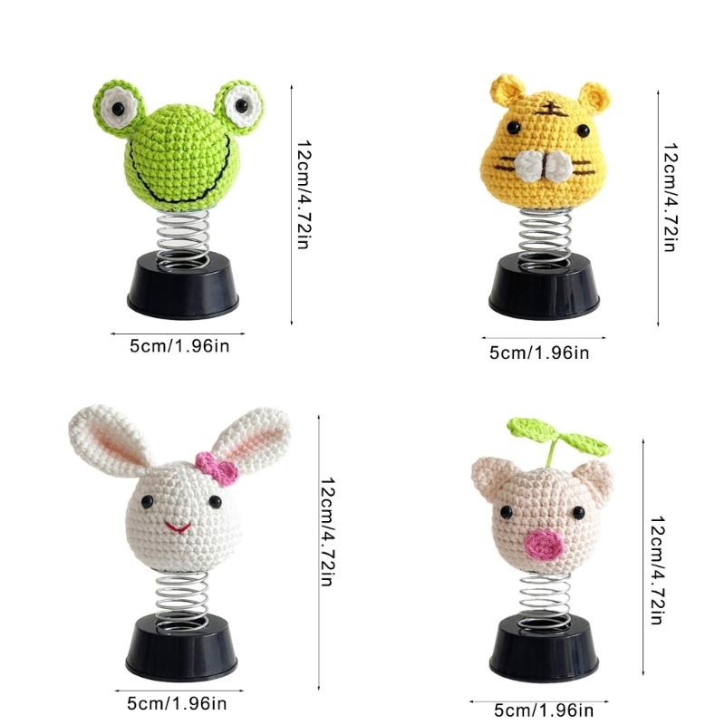 Car Decoration Knitted Animal Pattern Dashboard Decoration Accessory Crochet Decors Car Interior Ornament Wobble Figure