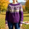 Ladies' Fashion Sweater, Round Neck,Loose Pullover Long-sleeved Knitted Sweater