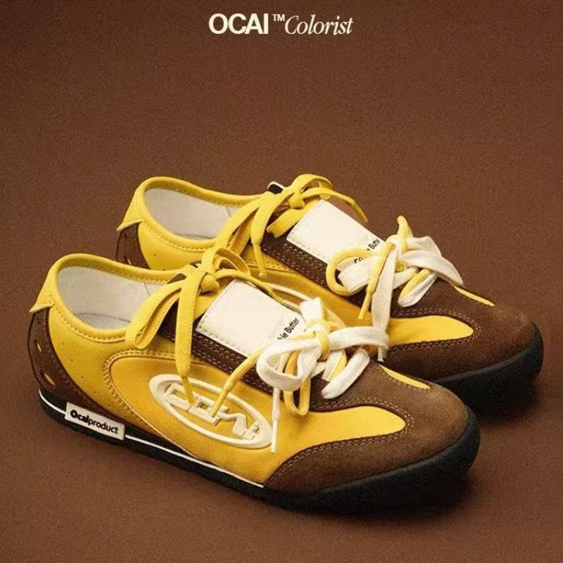 Cheese white, fashion high sense contrasting color design commuter casual flats