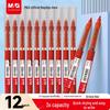 Morning MG Z1 Quick-Dry Neutral Pen: 0.5mm Rollerball, Red/Black/Blue, Large Capacity for Teacher Grading.