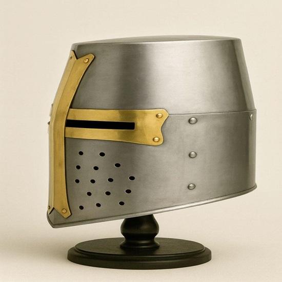 Medieval Crusader Great Helm  Templar Knight Helmet Steel Armor Helmet for , Cosplay  Halloween Costume