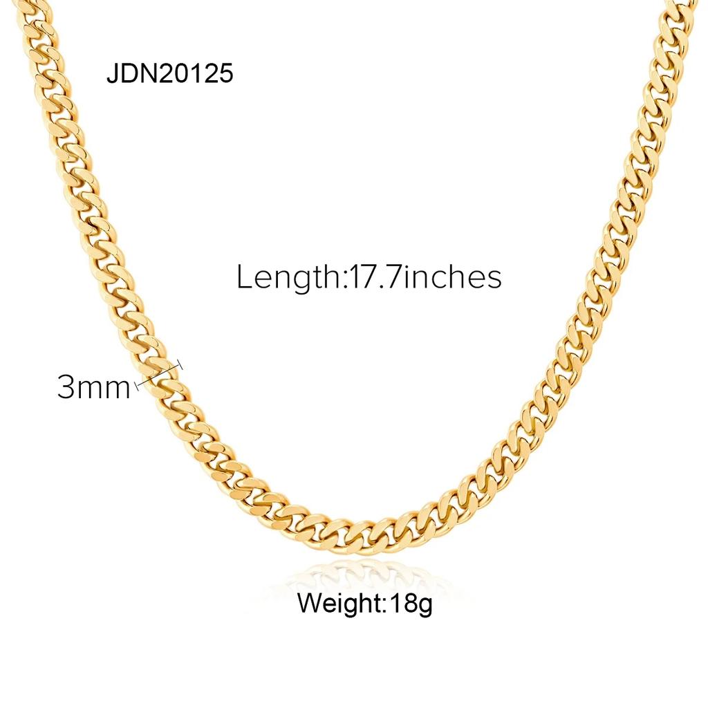 Youthway Stainless Steel Metallic Chain Necklace Basic Style Autumn And Winter Matching Waterproof Jewelry