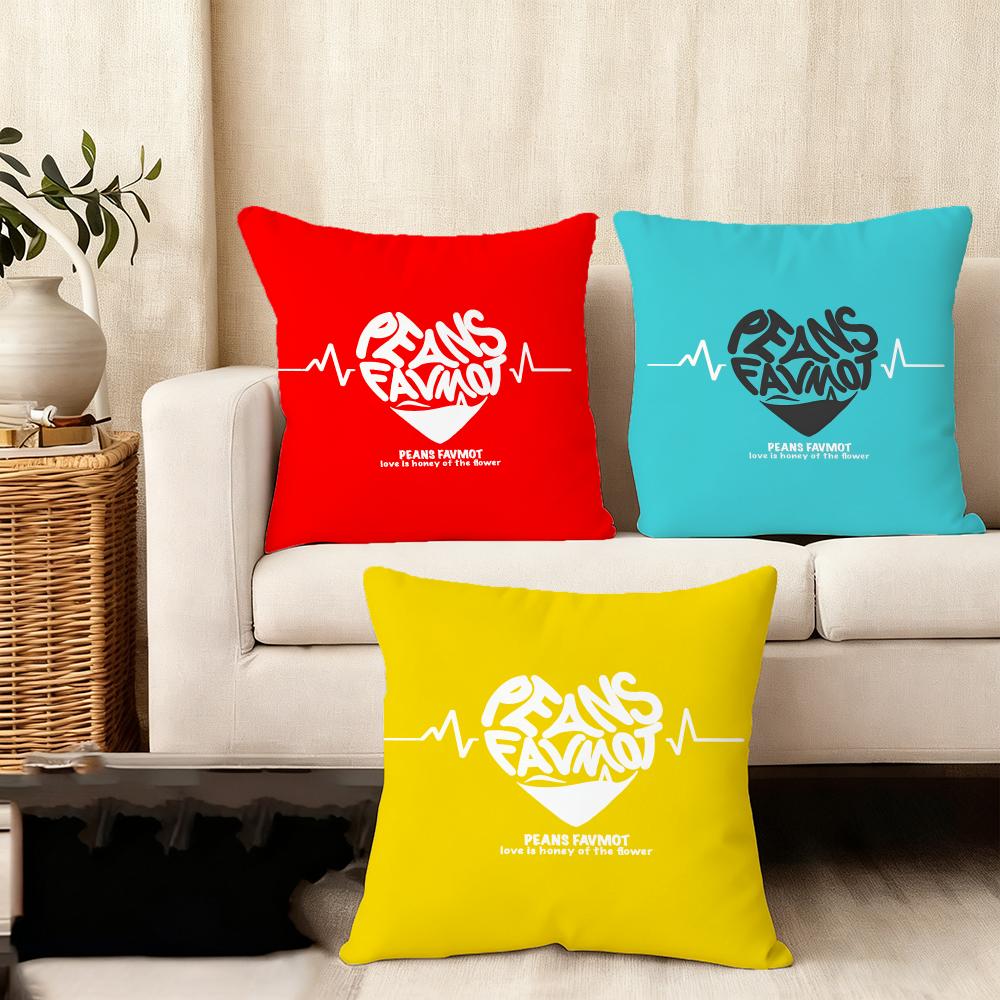 Creative love letters Cushion Cover Anti-dustmite Pillowcase Invisible zipper silky short plush Sofa cushion cover