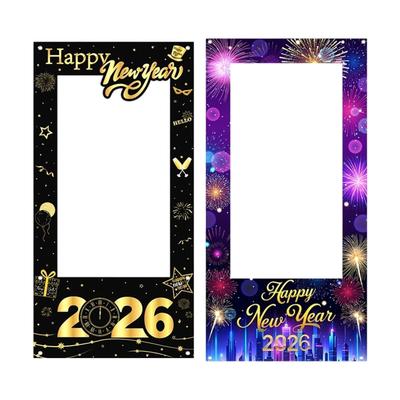2026 New Year Photo Booth Frame Prop Party Backdrop Selfie Decoration for Christmas Festival Family Reunion Celebration Event