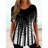 Simple Short-sleeved Fashion Women's Crew Neck T-shirt 3D Simple Color Printing Daily Wear Tops Comfortable Polyester Tees