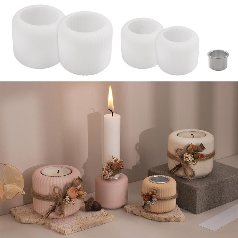 Multipurpose Cylinder Silicone Candlestick Molds for Candle Cup Candle Holder Stand, Silicone Tealight Holder Molds
