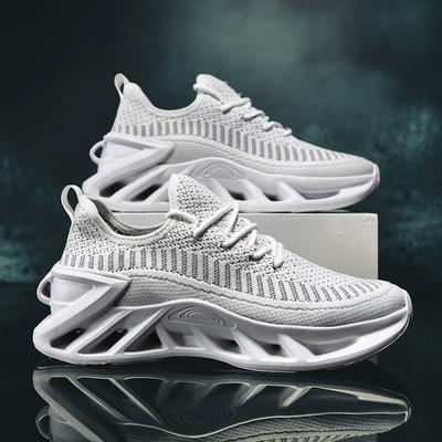 Sneakers Men's Soft-soled Lightweight Fly-woven Shoes Versatile Socks Shoes Casual Running Shoes Non-slip Mesh Coconut