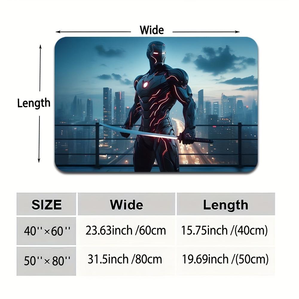 1pc, Floor Mat, Designed with Superhero & Classic  Heroes Theme, Multiple Sizes, Suitable for Living Room, Bathroom, Kitchen,