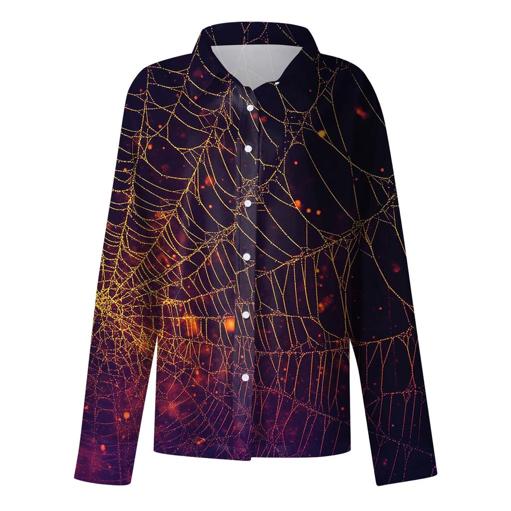 Skjorte for kvinner Bluse med knapp Langermet Uformell Basic skjortekrage Vanlig topp