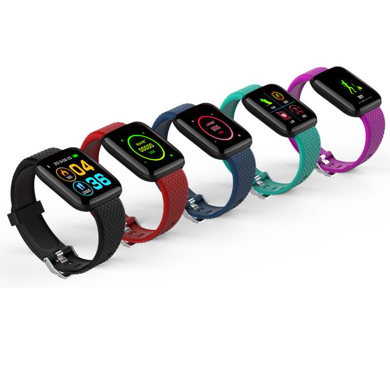 116plus Smart Bracelet: Pedometer, Heart Rate & Blood Pressure Monitor, Weather, Music Control