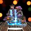 2Pcs Tabletop Rockery Ornaments, 2D Acrylic Rockery Waterfall Decoration with Base, Chinese Style Rockery Ornament for Desk And Shelf