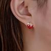 Strawberry Stud Earrings for Women, Light Luxury Elegant Dangle Jewelry Daily Wedding Vacation Gift