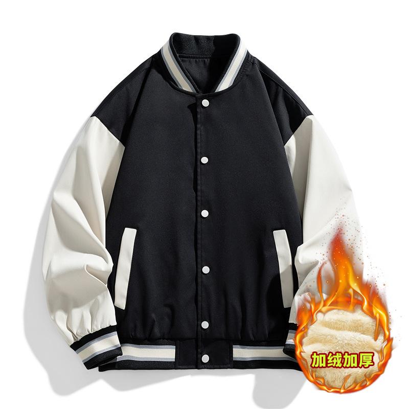 Spring and summer beautiful size boys large size baseball jersey light plate V-neck jacket can be printed, fleece thickened large size jacket