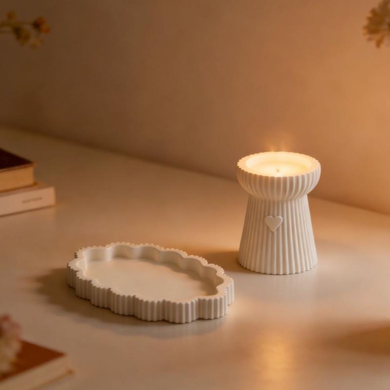 Food Grade Silicone Heart Shaped Candle Making Mould For Home Decoration And Gift Crafting