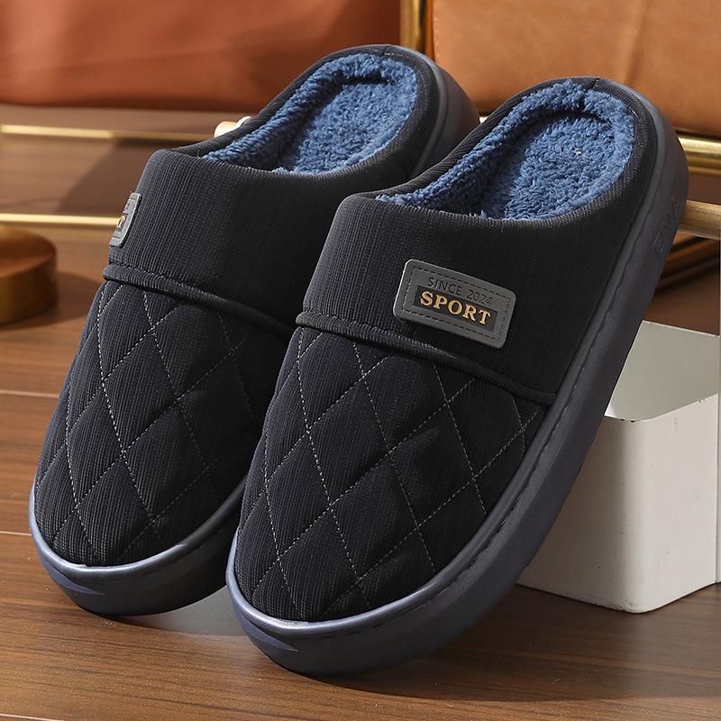 Men's Waterproof Cotton Slippers - 2026 Winter Style, Anti-Slip Indoor, Warm for Couples, Autumn/Winter Collection