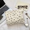 Corduroy Makeup Bag for Women Large Capacity Travel Cosmetic Bag Girl's Make Up Organizer Portable Cute Bow Makeup Pouch