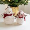 Cute Pink Red Plush Christmas Snowman Doll Decorative Item and Christmas Desktop Decoration Kids Gift  Navidad Decor