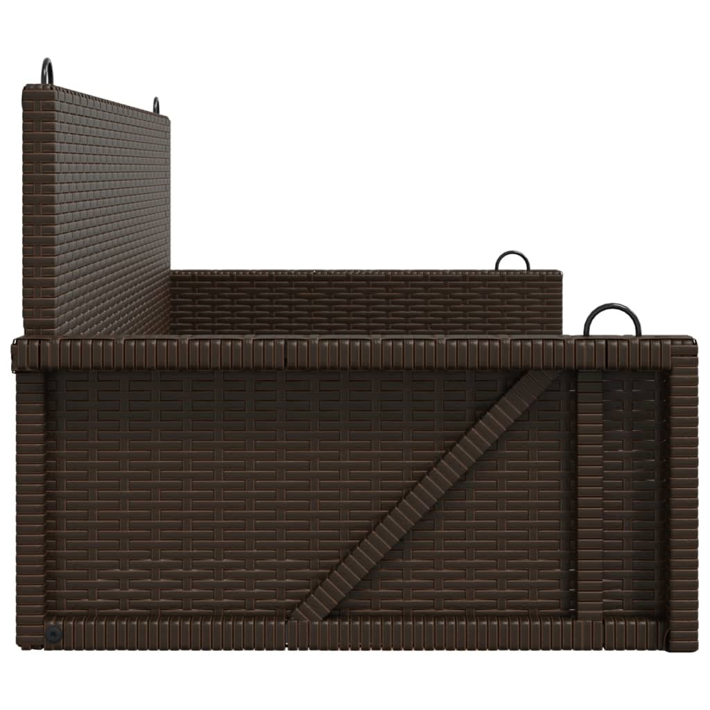 Hanging Swing Bench Brown 119x56x48 cm Poly Rattan