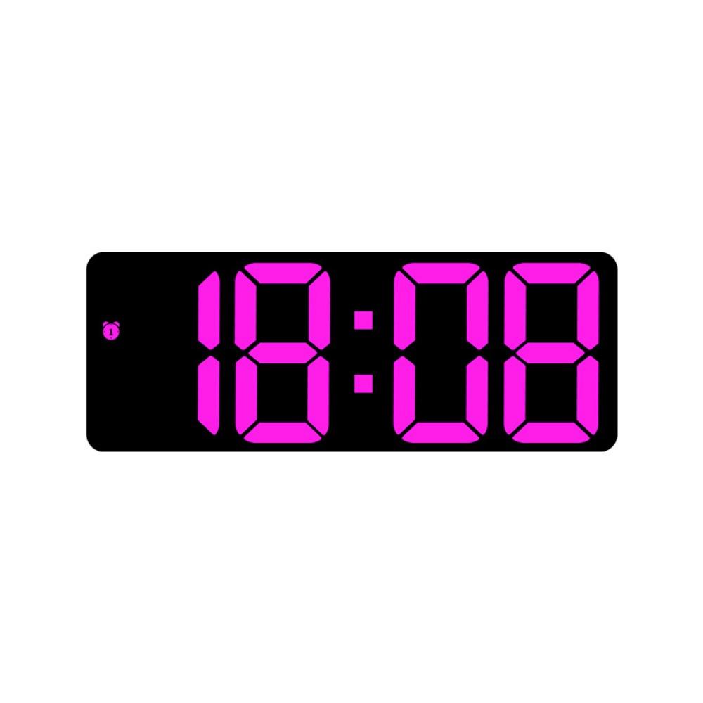 12/24H Display LED Desk Clock Temperature Display Mirror Digital Alarm Clock  Desktop