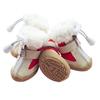 4pcs/set Elastic Winter Pet Dog Shoes Anti-slip Velvet Thickening Warmer Small Comfort Boots  Puppy Animal Chihuahua Yorkshire
