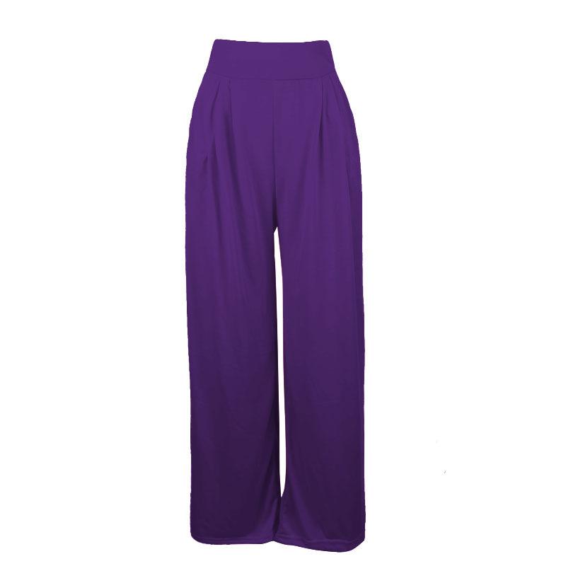 Women Knit Flared Pants High Waist Wide Leg Long Trousers Casual Bell Bottom Pants