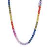 Fulsun Brass Gradient Rainbow Zircon Tennis Bracelet Full Round Zircon Inlay Box Clasp Fashion Hip Hop Statement Jewelry