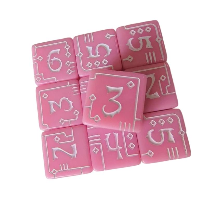 Artistic Geometrics Acrylic Dices with Nonslip Texture Educational Dices for Probability Game and Group Activity