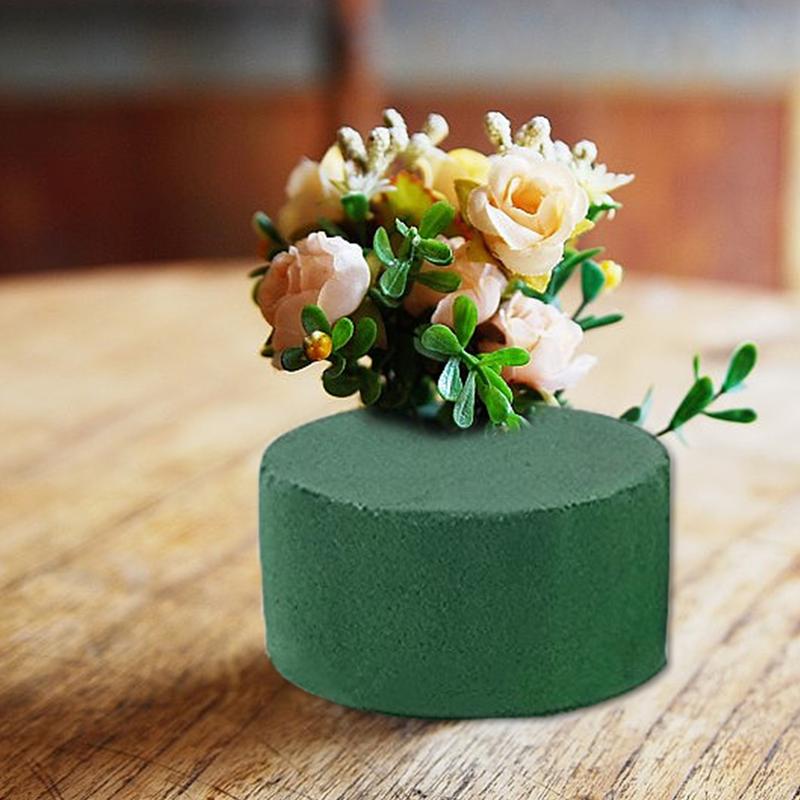 6pcs DIY Round Floral Foam Bricks Flowers Mud Green Florist Styrofoam Blocks Wedding Birthday Flower Arrangement Materials