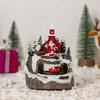 Cretive Resin Christmas Luminous Music Box Easy To Use Exquisite Snow House Music Box Vivid Christmas Luminous House Home Decor