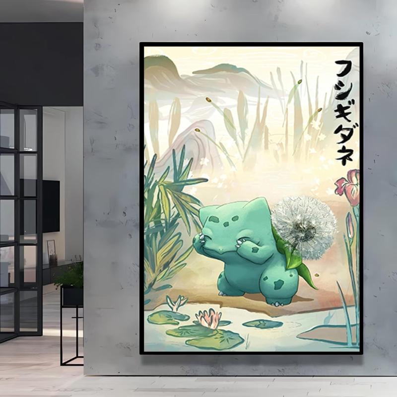 Canvas Artwork Painting Pokemon Pikachu Picture Home Decor Classic Character Images Spray Painting Home Decor Holiday Gift