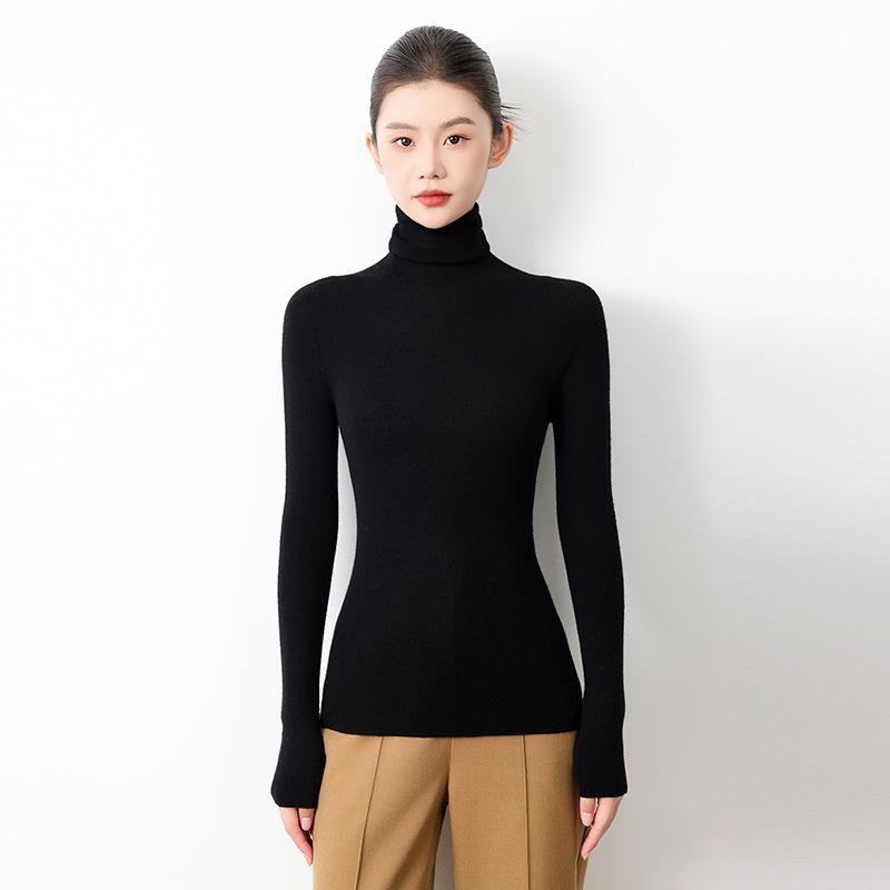 Premium Yangtze Seamless Wool Slim-Fit Women's High-Neck Base Layer Sweater