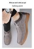 Cross Genuine Leather Men's Loafers - Retro, Soft Sole, Breathable, Trendy, Versatile Casual Shoes (Available in Sizes 45-47)