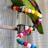 Parrot Bites Toy Fuuny Wear-resistant Spiral Ladder Wood Beads Bird Swing for Home