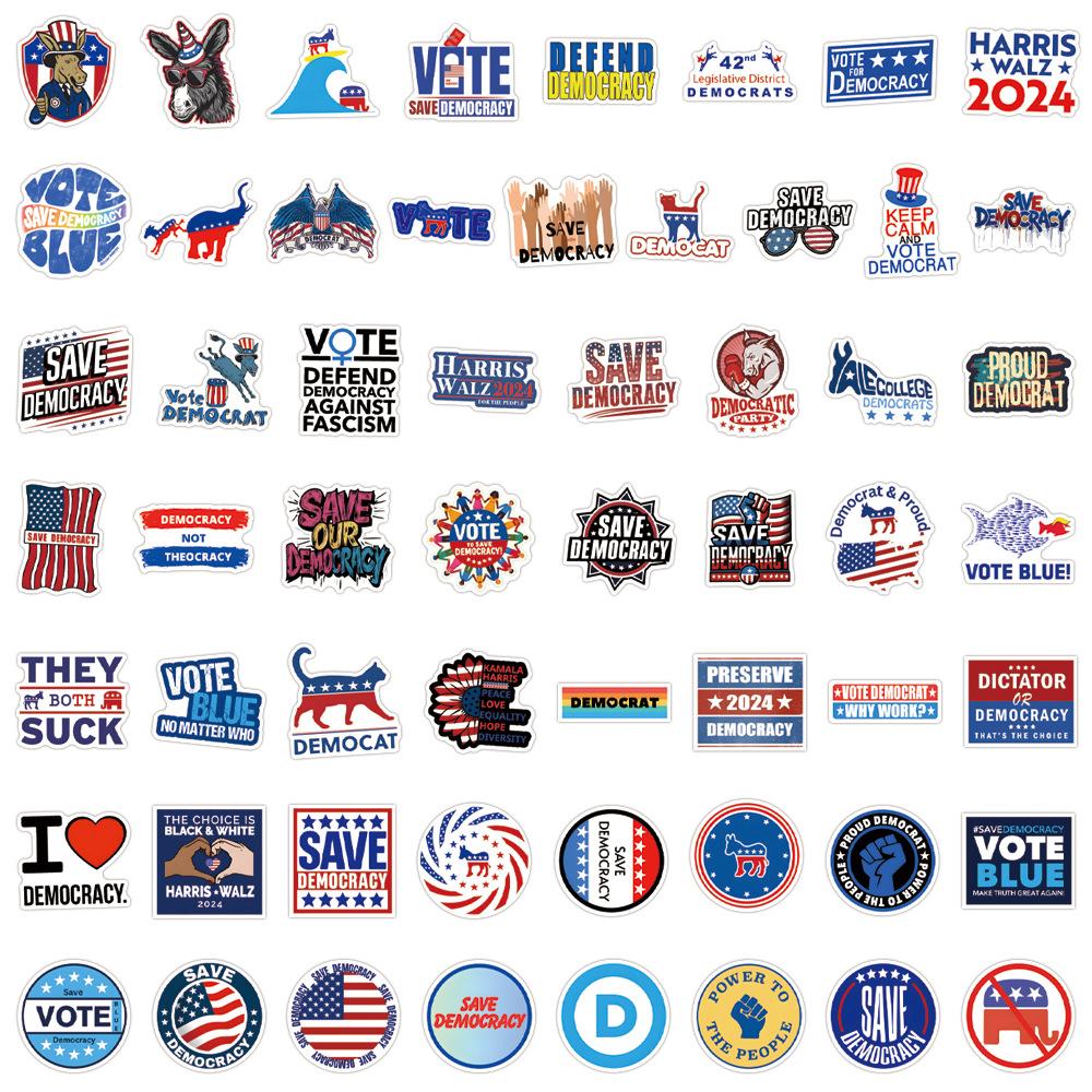 55 New Democrat Graffiti Stickers Decorate Notebook Suitcase Mobile Phone DIY Waterproof Stickers