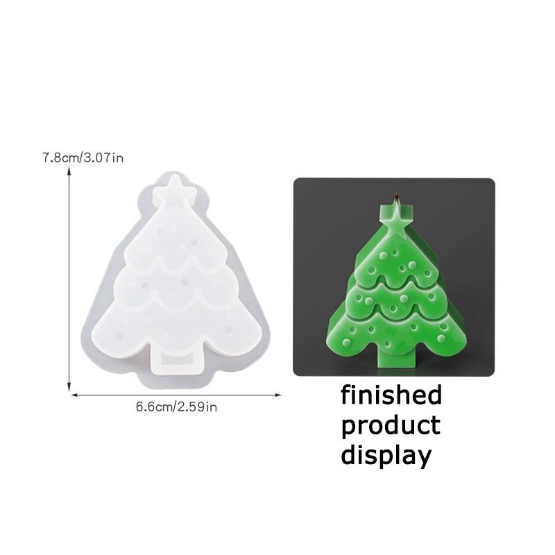 WTEMPO DIY Resin Silicone Molds Christmas Tree Snowflake Reindeer Pattern Design Ornaments Making Molds Christmas-themed Candles Making Molds