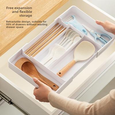 Scalable Cabinet Storage Drawer Compartment Retractable Stationery Container Storage Box PET Plastic Hidden Drawer Home
