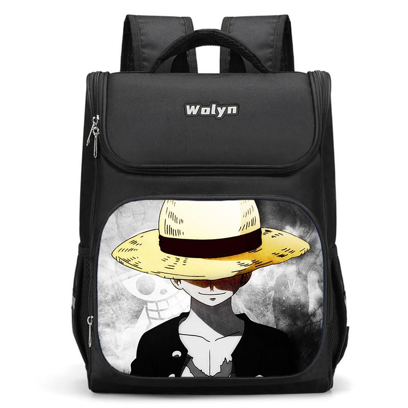 Spacious Luffy Zoro Backpack For Elementary Boys And Girls With Double Layer Oxford Fabric