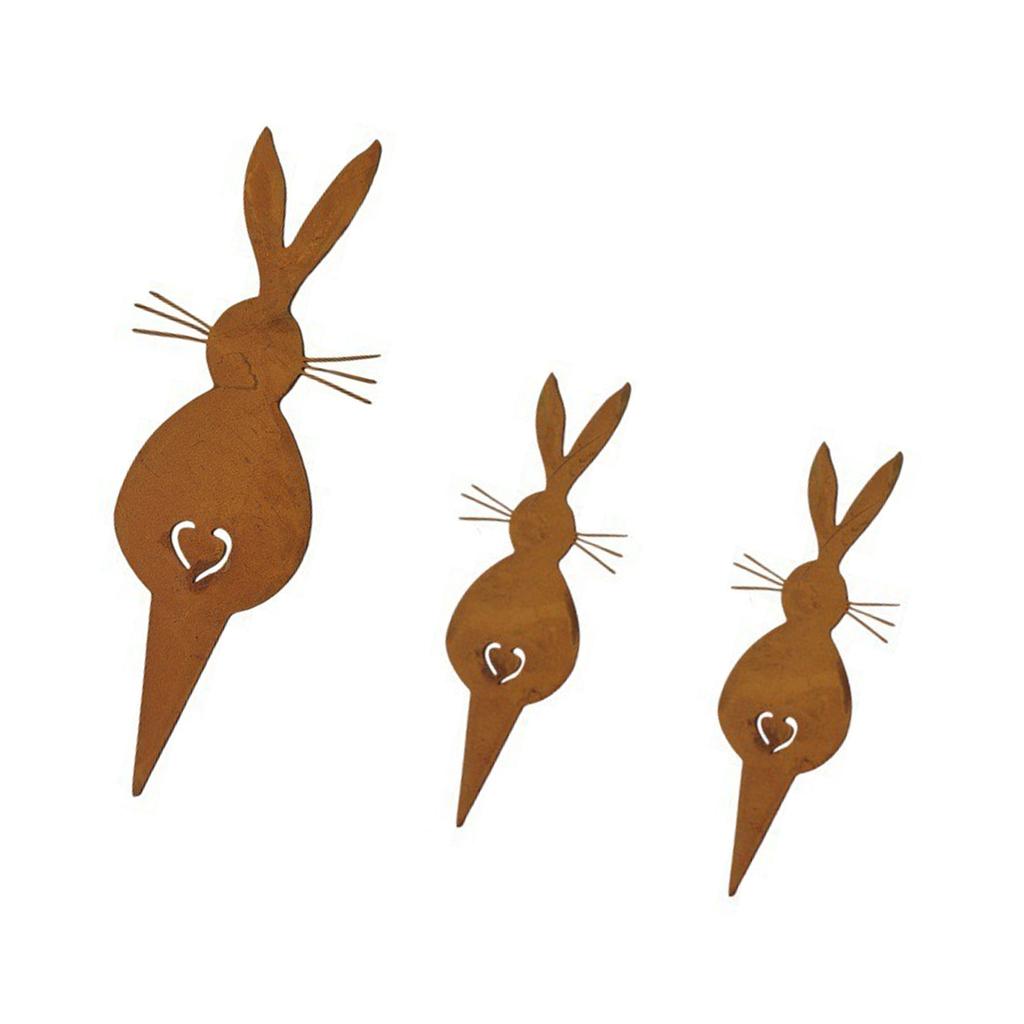 Zardzewiały Palik Statua Królika Zardzewiałe Figurki w Kształcie Królika Roślina do Dekoracji Rzeźbiarskich Wewnętrznych i Zewnętrznych