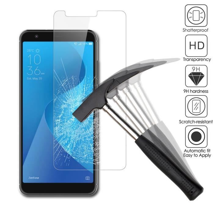 Coque - PHONILLICO - Asus ZB570TL Zenfone MAX PLUS M1 - TPU Transparent - Ultra Slim - Film Verre Trempé