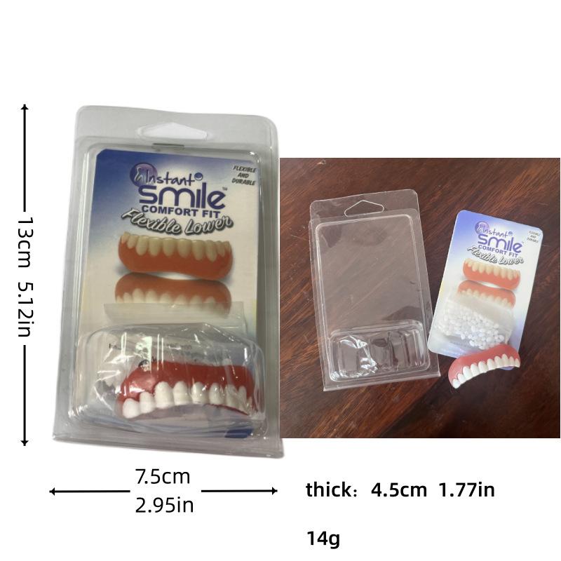 False Teeth Silicone Upper Lower Veneers Perfect Denture Kit Temporary Orthodontic Fake Tooth Oral Care