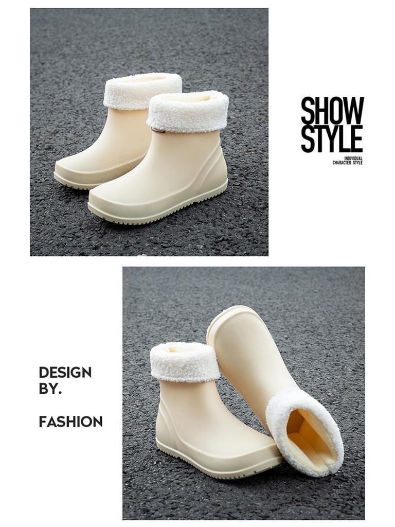 2024 Women's Waterproof Fashion Rain Boots - Wear-Resistant & Warm