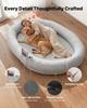 Human Dog Bed, 1780 x 1200 x 240 mm Orthopedic Memory Foam Human Sized Dog Bed, Humans Pet Beds with Side Pocket, Handle & Zipper, Removable
