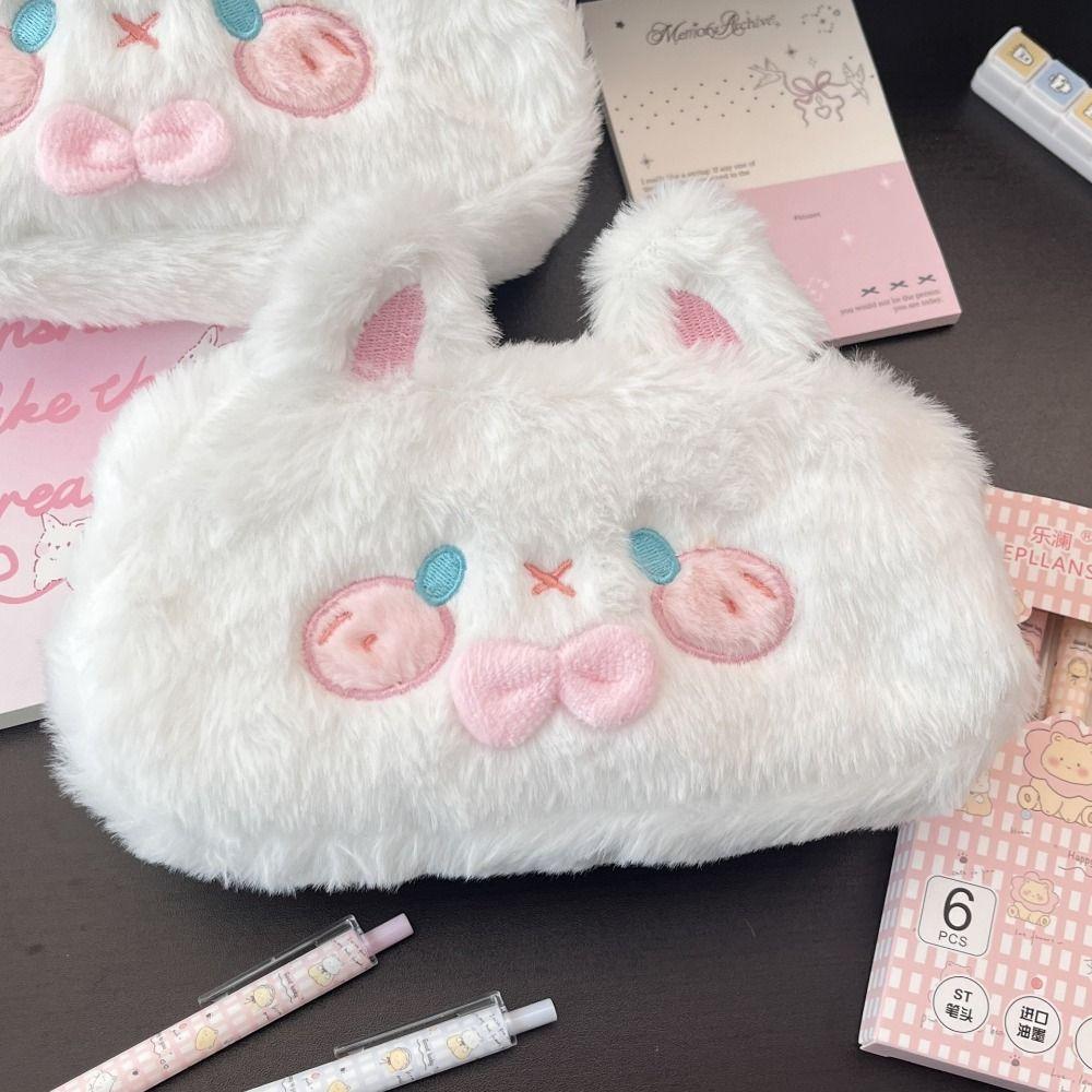 Portable Pencil Case Rabbit Shape Large Capacity Stationery Pouch Stationery Organizer Students