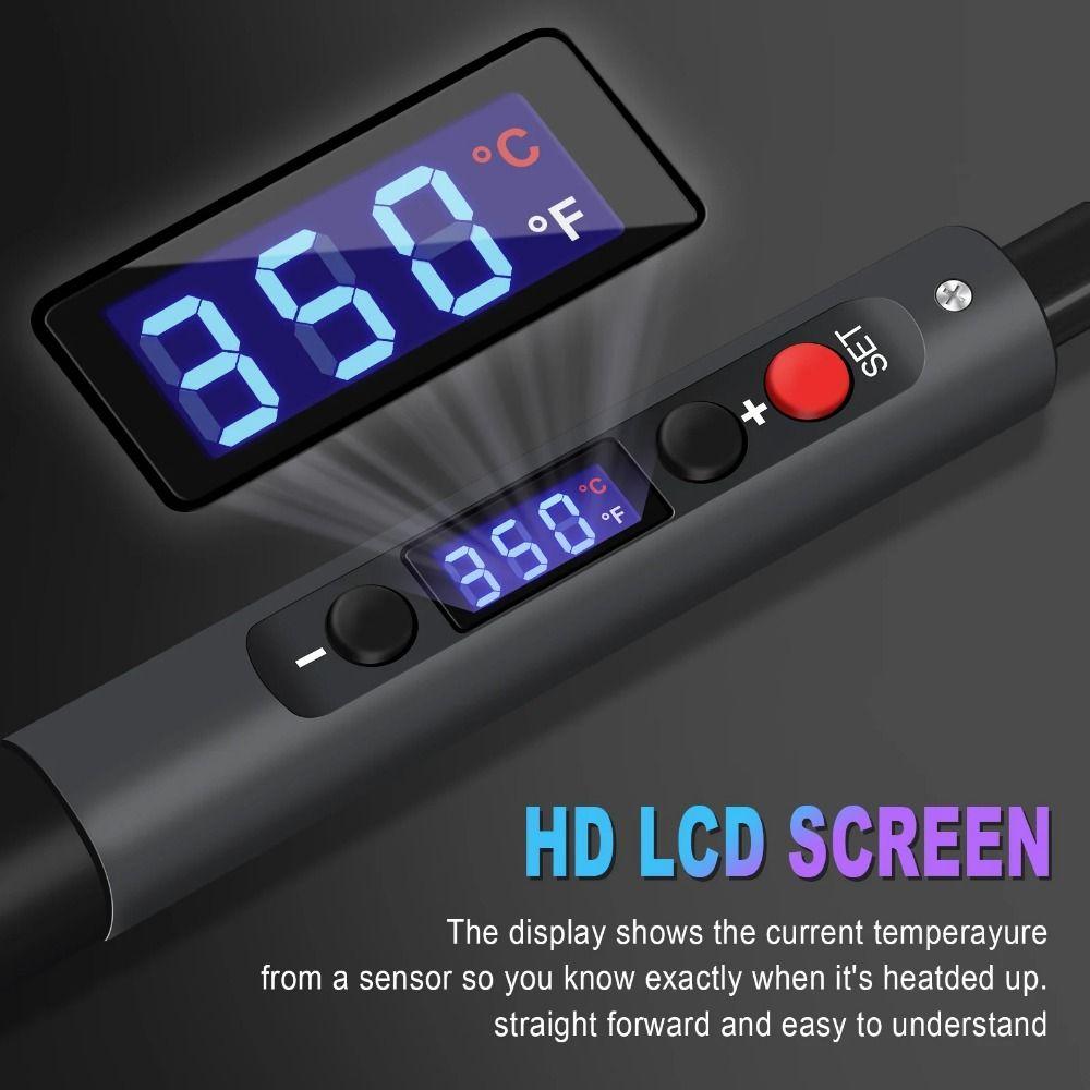 LCD Digital Soldering Iron Kit Adjustable Temperature Welding Pen  Electronic Component