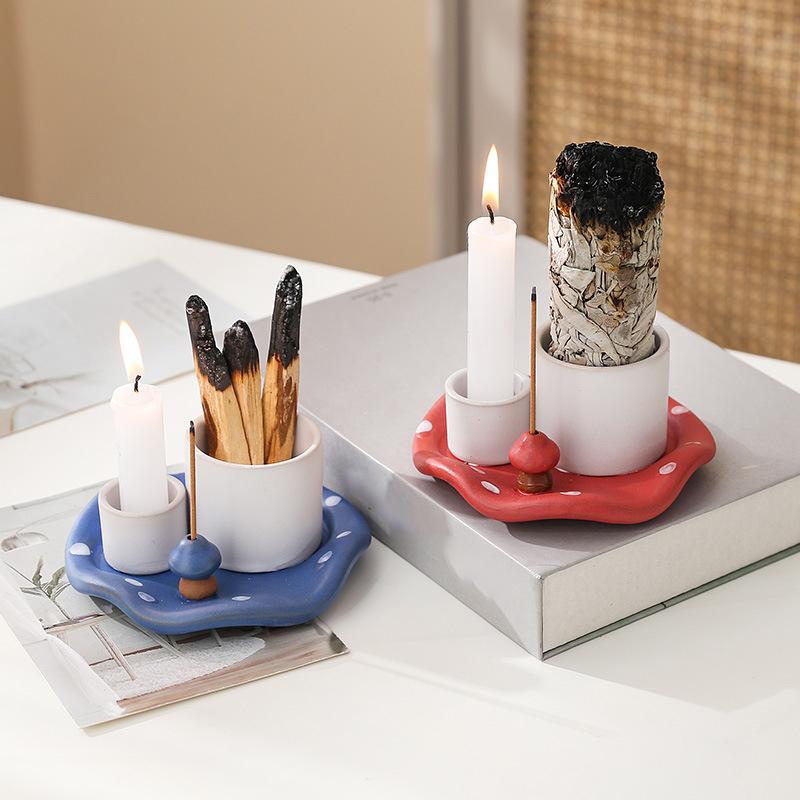 Ceramics Ambience Multipurpose Crafts Ornaments Candlestick Desktop Bookshelf Censer Bedroom Home Decoration