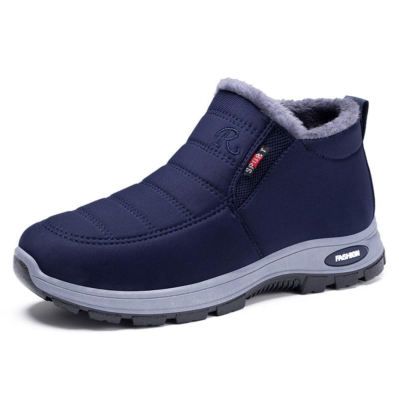 Winter New Women s Warm Cotton Boots Fleece-lined Thickened Waterproof Non-slip Soft Bottom Women s Shoes Boots Women Snow Boots 35 синий