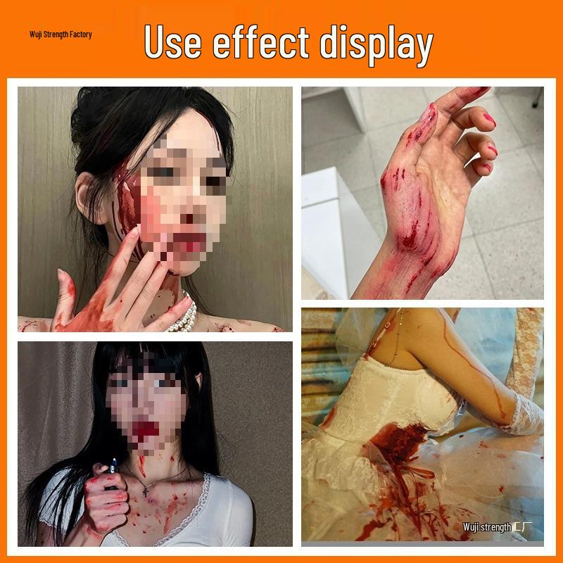 Washable Fake Blood Spray & Capsules for Halloween Makeup & Acting.